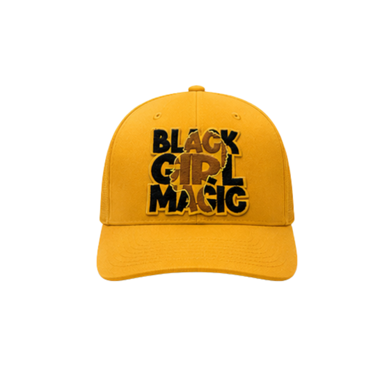 Dope Black Girl Patched Snapback Hat | Black Girl Magic Cap - Canvas Golden Yellow