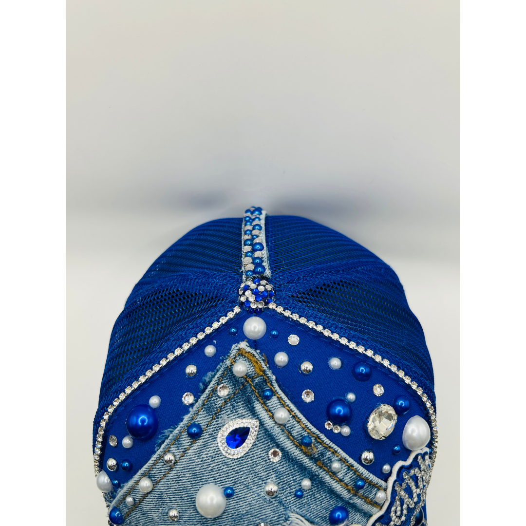 Design Your Custom Zeta Sorority Trucker Junk Hat | Rhinestones, Patches & Pearls | Greek Life Fashion Cap