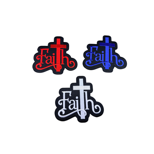 Faith Cross Word Medium Patches