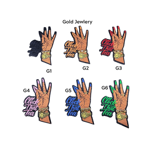 Clock That Tea Hand Statement Small Patches