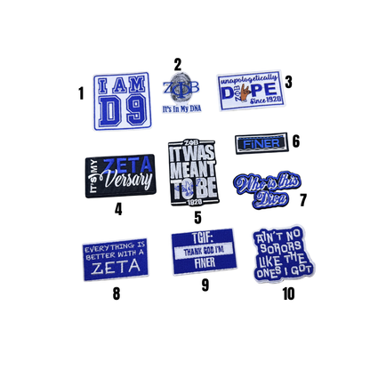 Zeta Statement Inspired Blue & White Small Patches -4