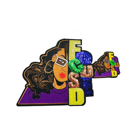 Focused Statement Sequin Woman Patches