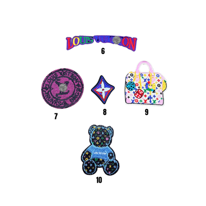 Lou** V  Designer Inspired Colorful Small Patch Collection