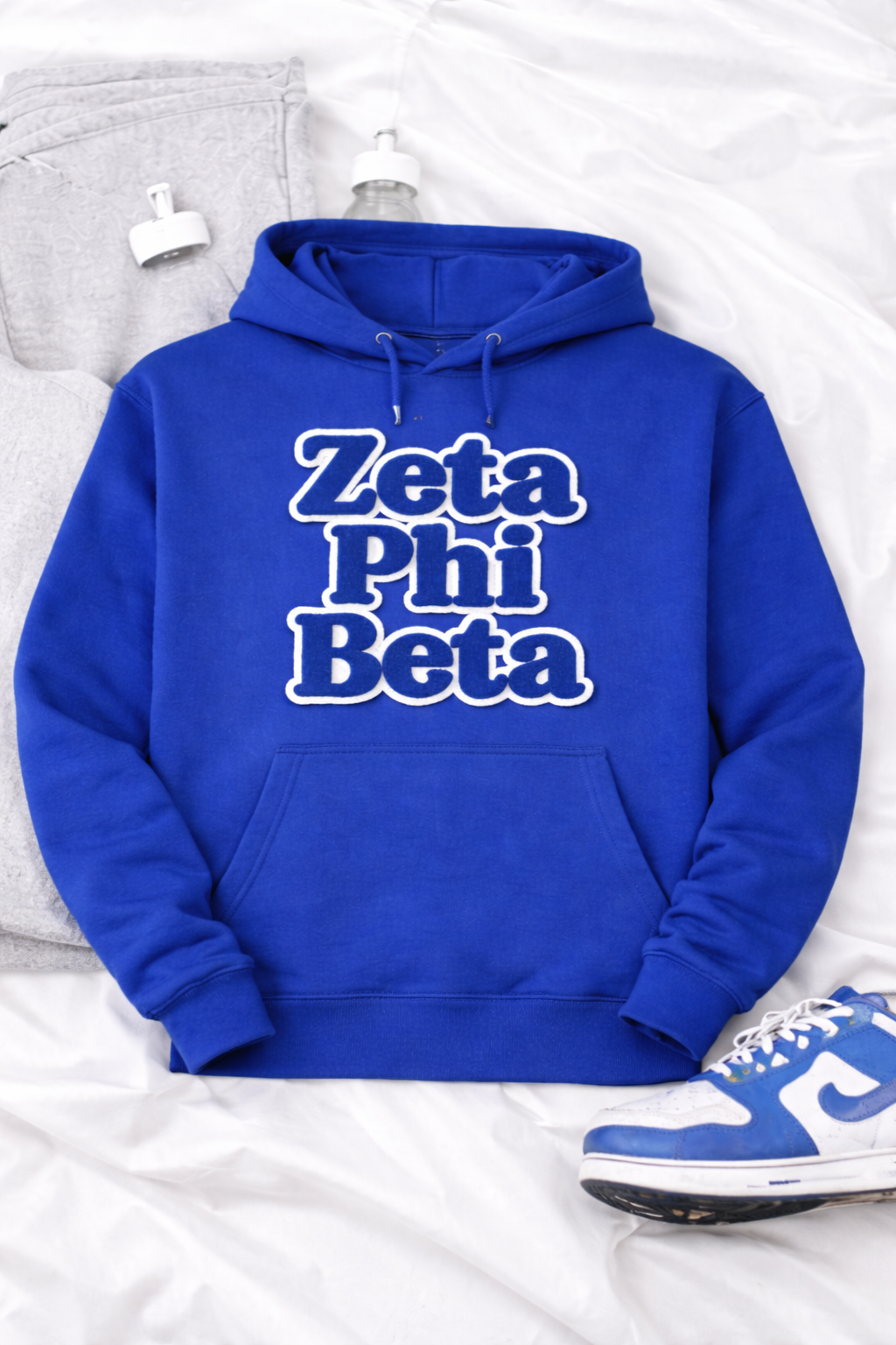 Zeta Phi Beta Chenille Patch Kangaroo Hoodie – Greek Pullover Hoodie