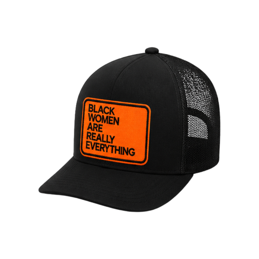 Black Women Are Everything Patched Snapback Hat | Melanin Queen Trucker Cap - Orange Black