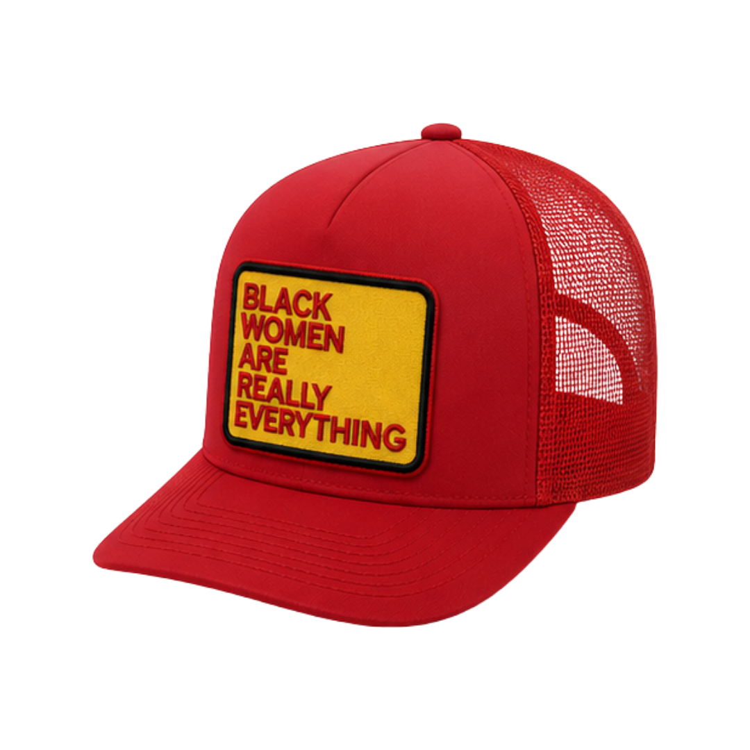 Black Women Are Everything Patched Snapback Hat | Melanin Queen Trucker Cap - Red
