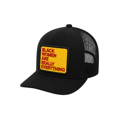 Black Women Are Everything Patched Snapback Hat | Melanin Queen Trucker Cap - Yellow/Blk