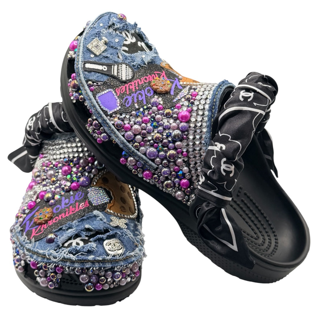 Faraja’ Styls Custom Croc Slides – Personalized Bling Slides, Patch Slides, Charm Slides, Sorority, Sneaker & Custom Design Slides