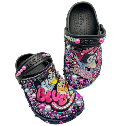 Faraja’ Styls Custom Croc Slides – Personalized Bling Slides, Patch Slides, Charm Slides, Sorority, Sneaker & Custom Design Slides