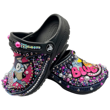 Faraja’ Styls Custom Croc Slides – Personalized Bling Slides, Patch Slides, Charm Slides, Sorority, Sneaker & Custom Design Slides