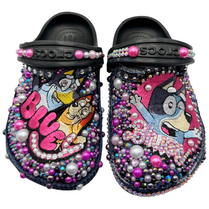 Faraja’ Styls Custom Croc Slides – Personalized Bling Slides, Patch Slides, Charm Slides, Sorority, Sneaker & Custom Design Slides