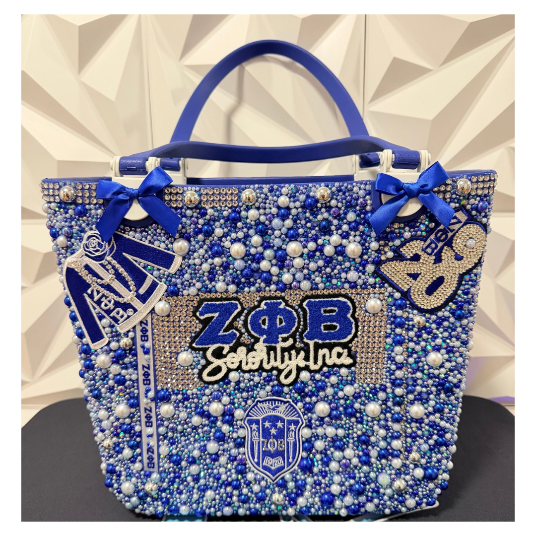 Custom Bogg Beach Tote Bag with Luxury Bling Charms