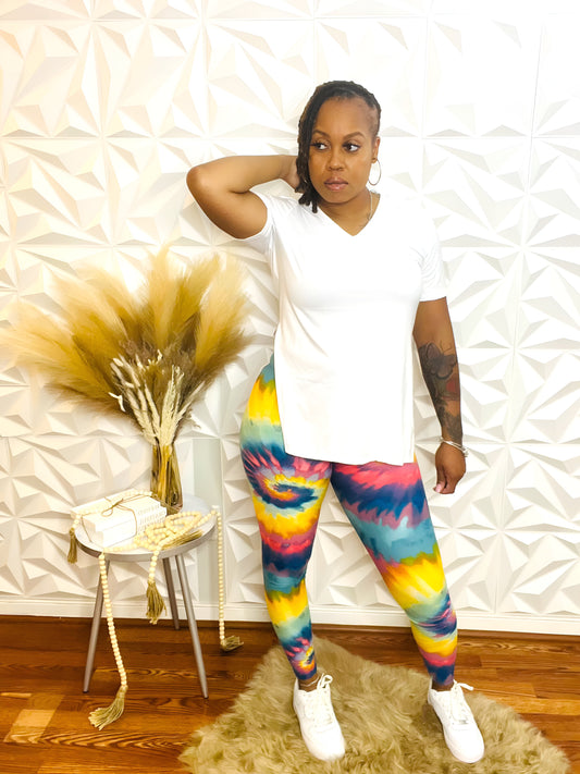 Rainbow Legging 2pc Set - White - Size M/L Only