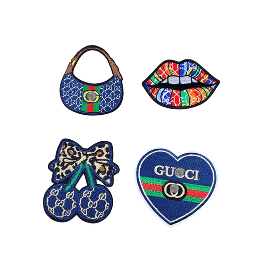 G Designer Inspired Denim Navy Blue Small Patches