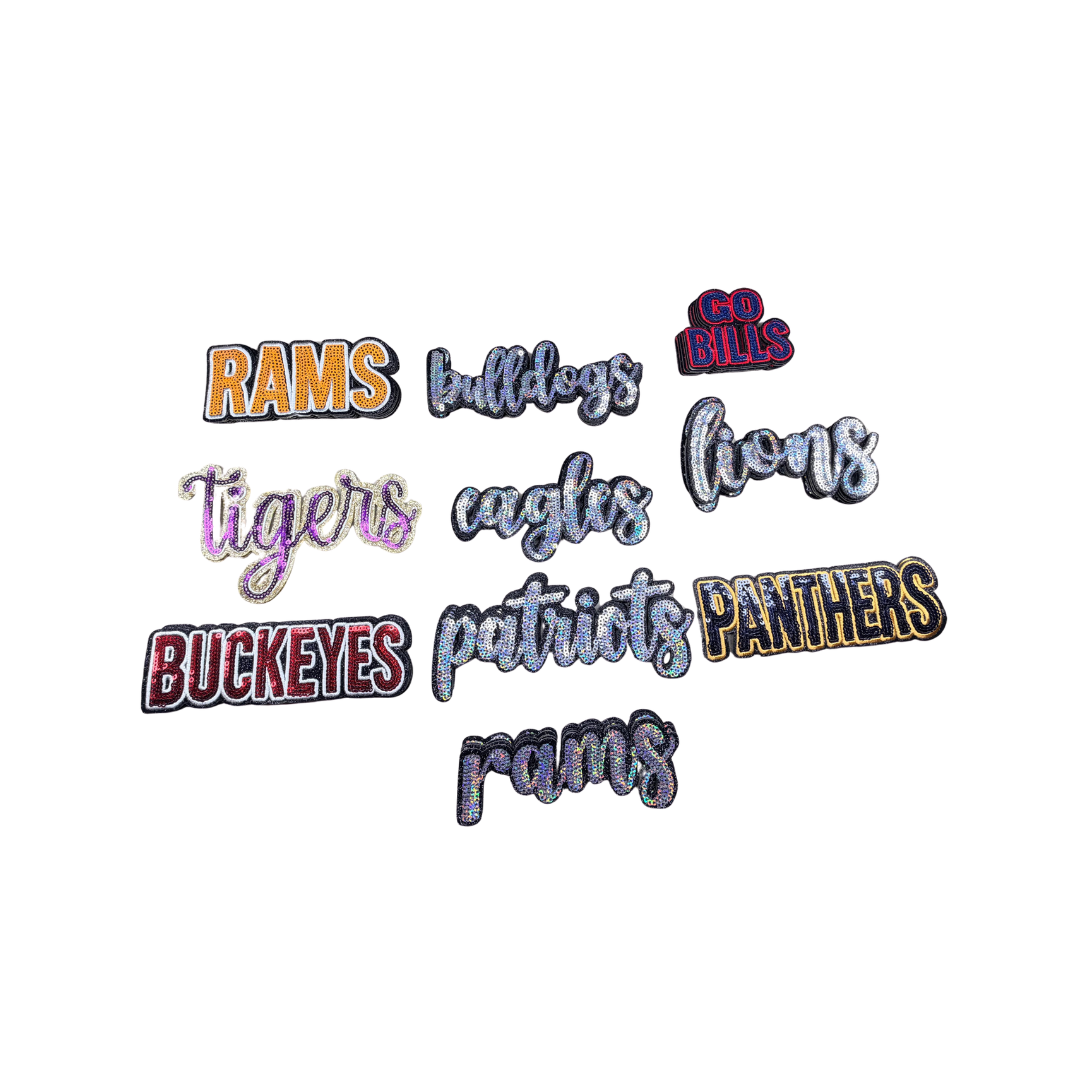 NFL Football Teams Name Medium Sequin Patches