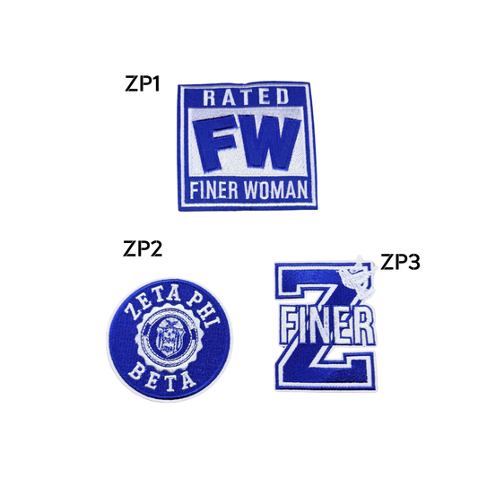 Zeta Statement Inspired Blue & White Small Patches -3