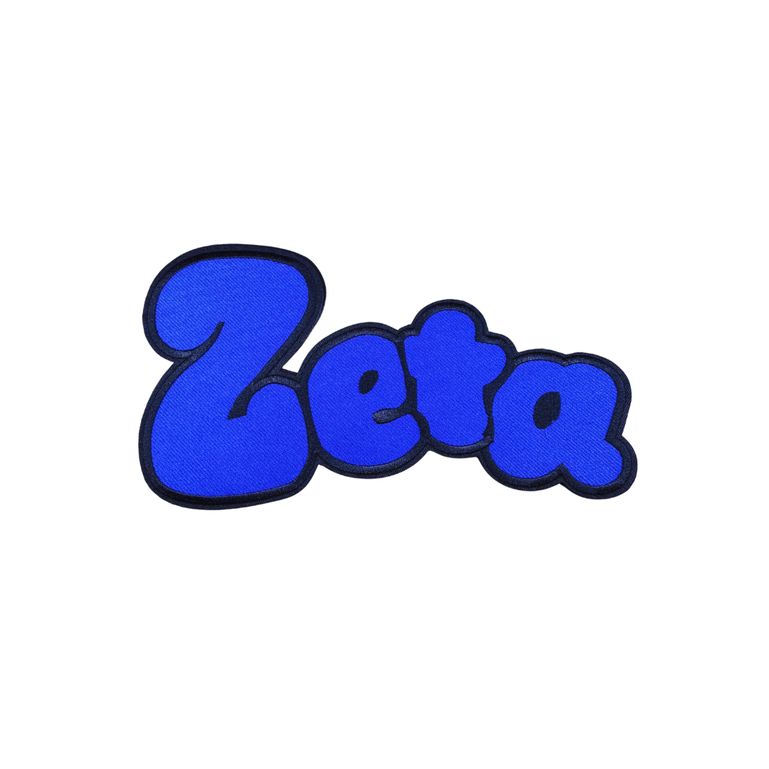 Zeta Soror Blue Word Large Patch