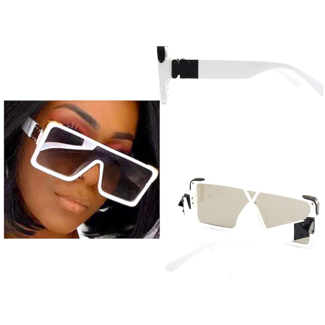 Look Deep White Sunglasses