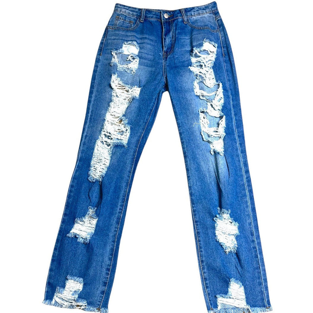 Distressed High Waist Jeans