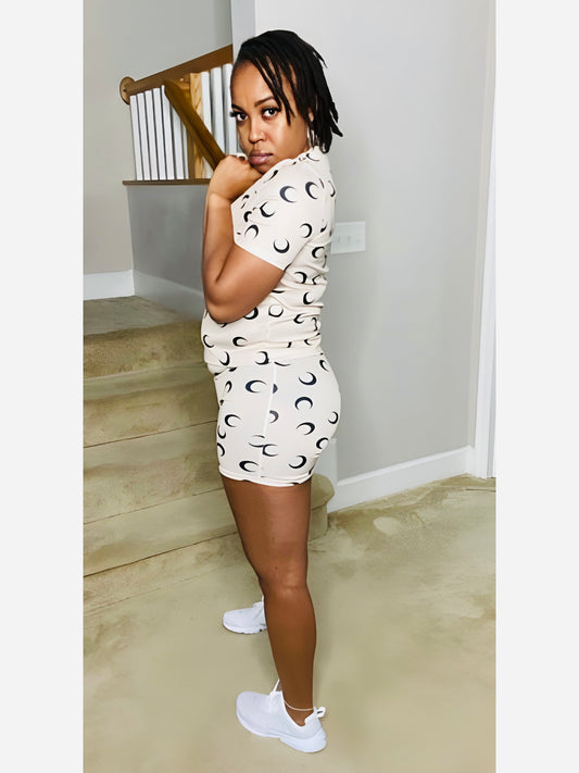 To The Moon 2pc Biker Short Set - Size Medium Only