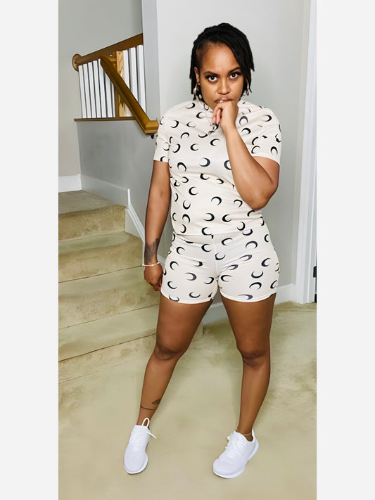 To The Moon 2pc Biker Short Set - Size Medium Only