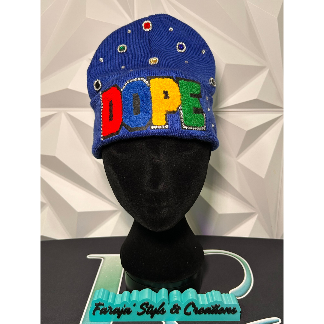 Adult & Kids Custom Junk Beanie with Patches, Rhinestones, Pearls & Denim Add-Ons