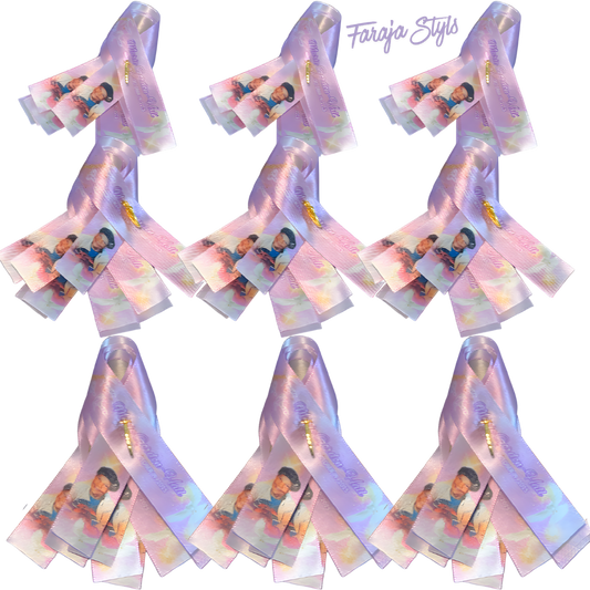 Custom Memorial Ribbons | Personalized Funeral & Celebration of Life Ribbon Keepsakes | Add Name, Dates, Rhinestones, Pearls or Charms