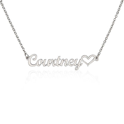 "Heartfelt Names: Custom Name Necklace with Heart"