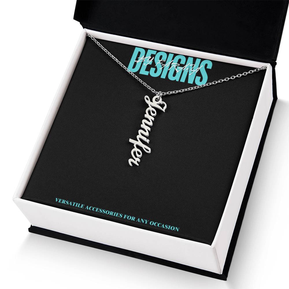 "Elegant Vertical Name Necklace - Personalized Jewelry for Unique Style".