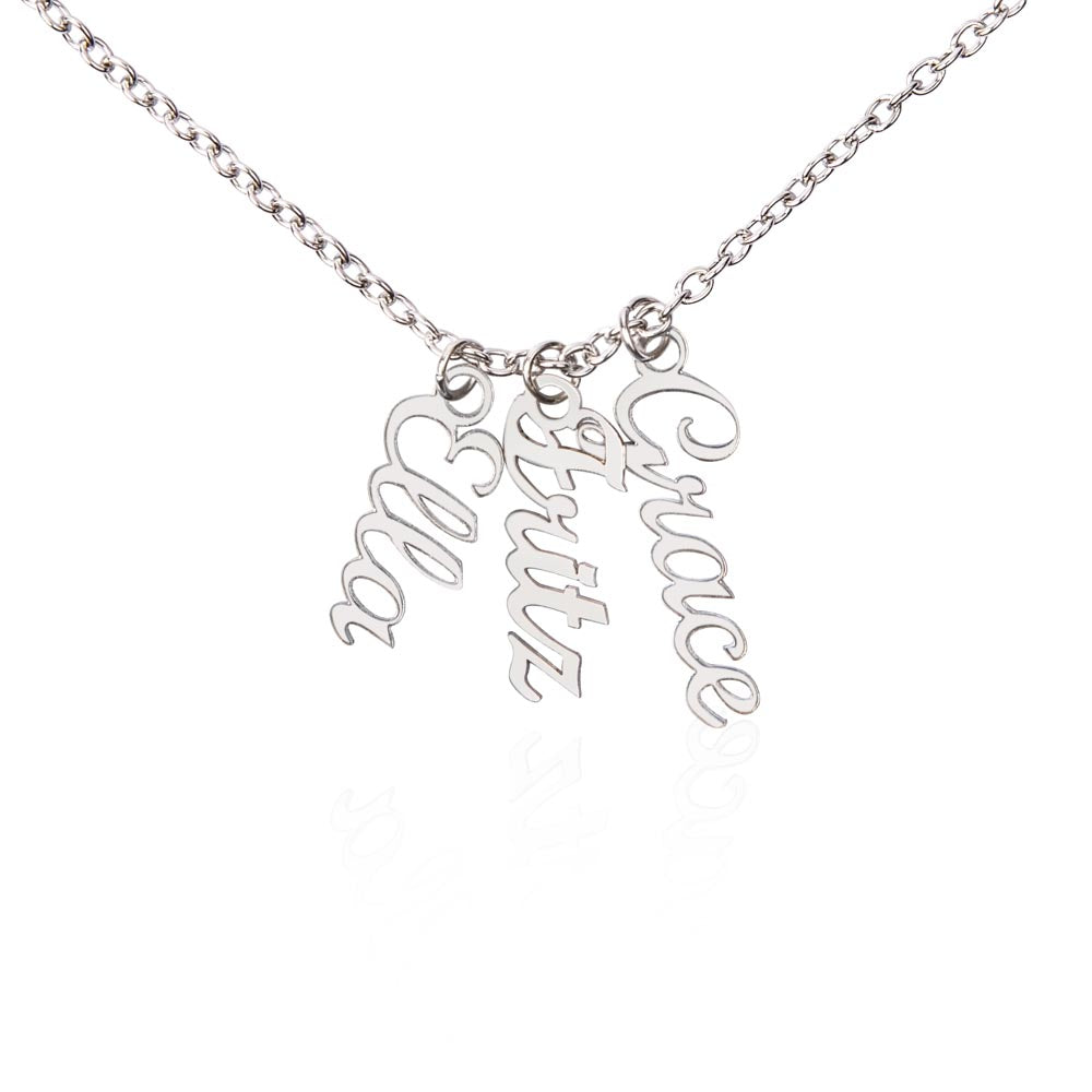 "Elegant Vertical Name Necklace - Personalized Jewelry for Unique Style".