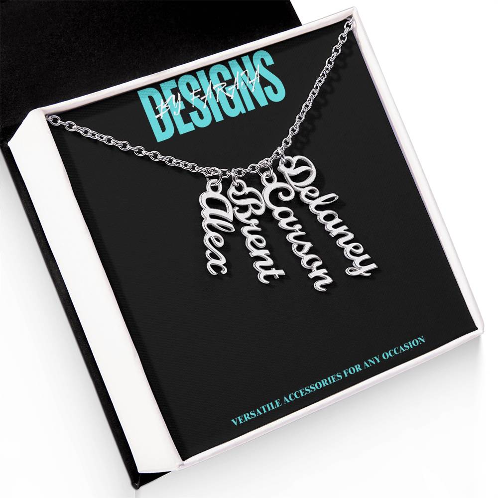 "Elegant Vertical Name Necklace - Personalized Jewelry for Unique Style".