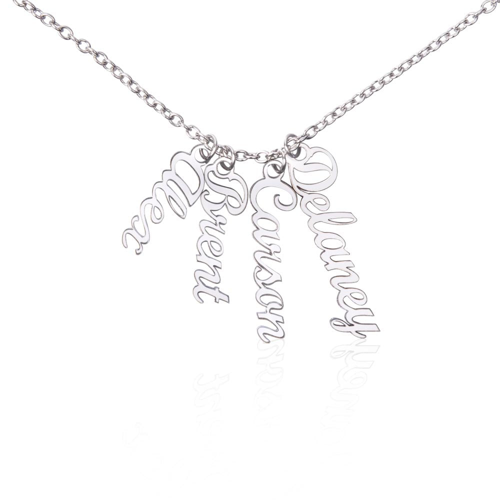 "Elegant Vertical Name Necklace - Personalized Jewelry for Unique Style".