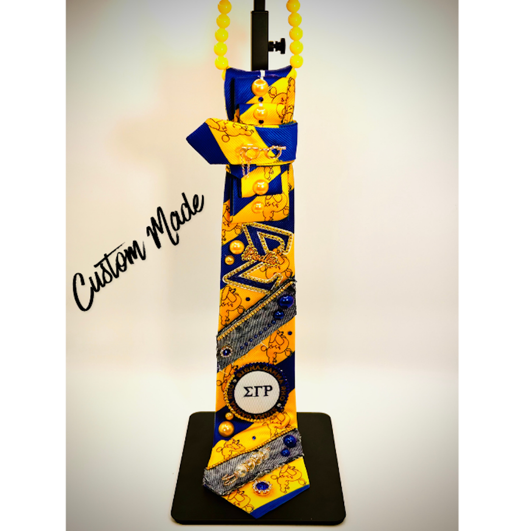 Sigma Gamma Rho Premade Junk Tie – Bling Sorority Statement Tie | Ready to Ship