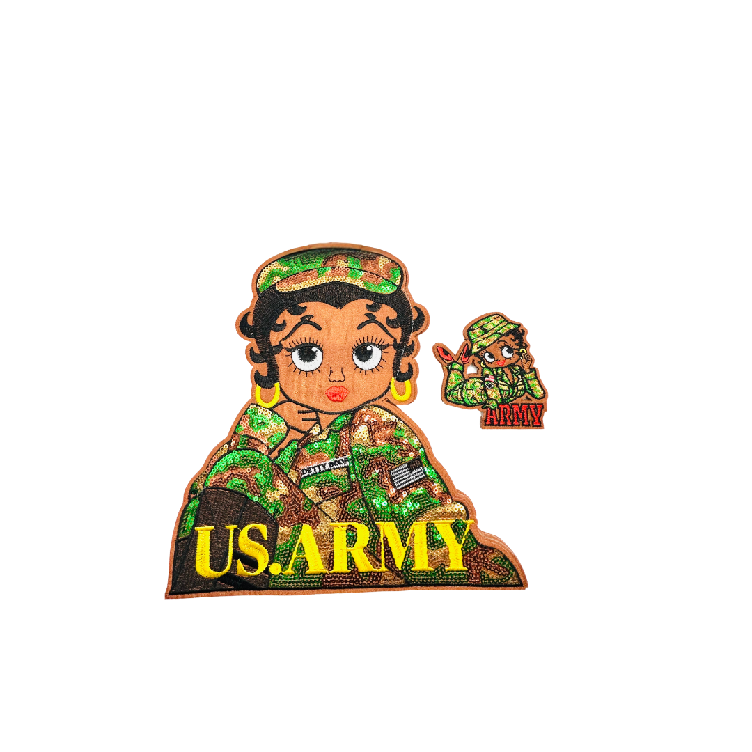 Betty Army Sequin Patches