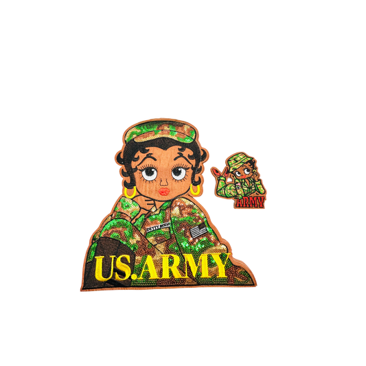 Betty Army Sequin Patches