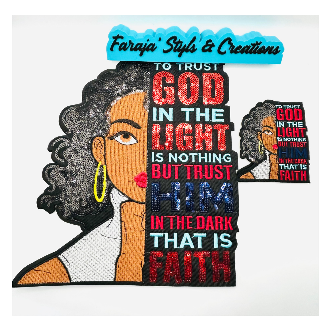 To Trust God in The Light Faith Sequin Patches