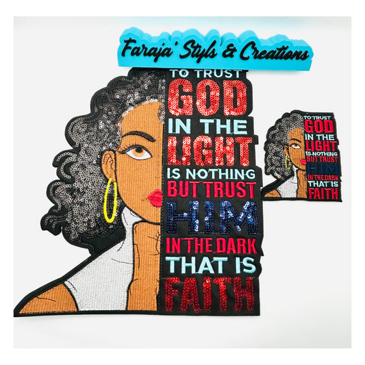 To Trust God in The Light Faith Sequin Patches