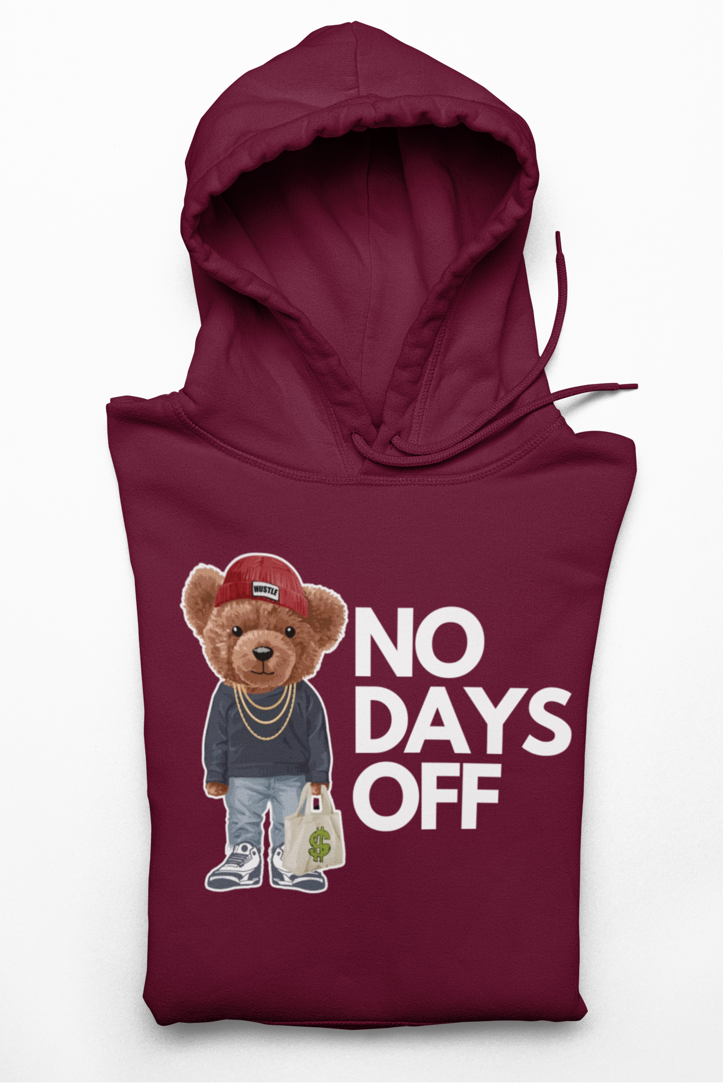 No Days Off Bear Hoodie