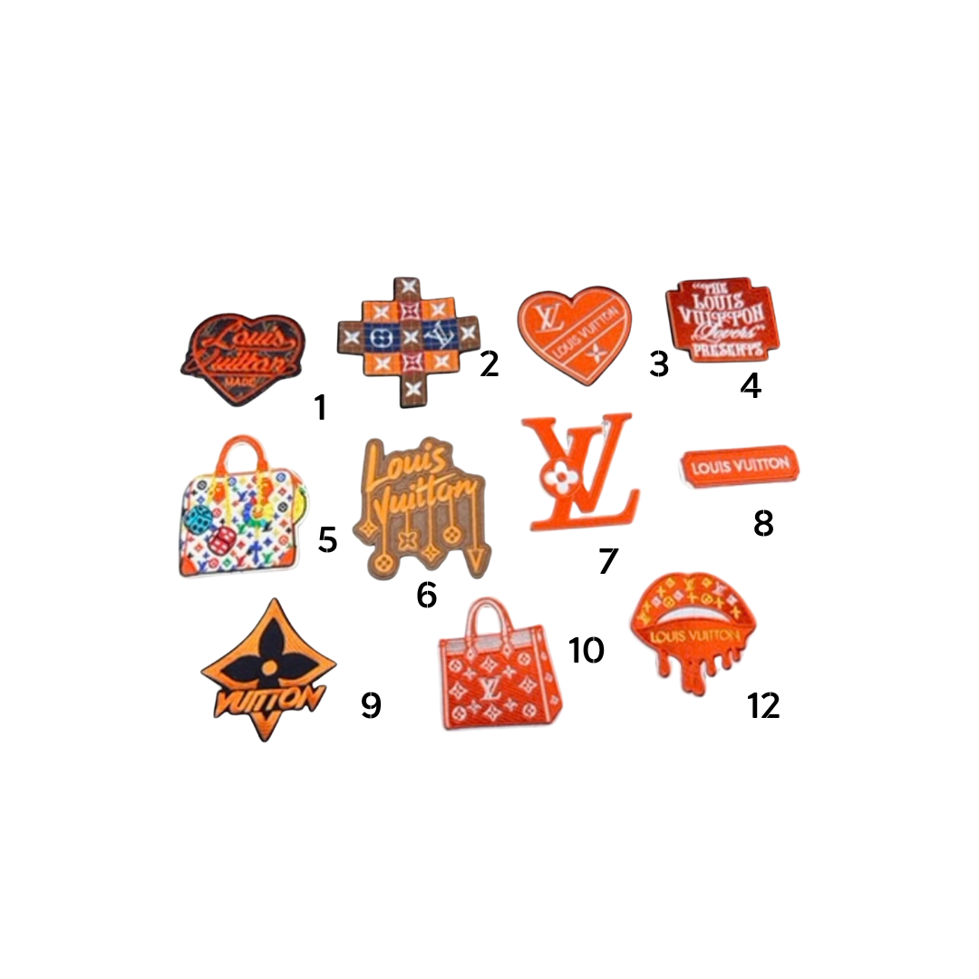 Lou** V  Designer Inspired Orange Small Patch Collection