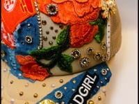 Bad Girl Custom Junk Trucker Hat | Rhinestones, Patches, Denim & Pearls