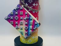 20oz Luxury Rhinestone Tumbler Set | Iced Charmed Topper & Matching Coin Purse | Designer-Inspired