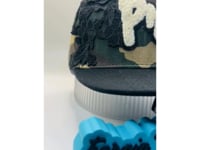 Camo Snapback Hat with Off White Chenille “Pretty” Patch & Embroidered Flowers | Pretty Girl Collection