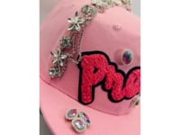 Pink Snapback Hat with Pink Chenille “Pretty” Patch & Clear Crystal Appliqué Trim | Pretty Girl Collection
