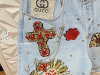 Custom Denim Jeans, Shorts & Bottoms | Fully Personalized Bling, Patch & Graphic Designs
