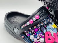 Faraja’ Styls Custom Croc Slides – Personalized Bling Slides, Patch Slides, Charm Slides, Sorority, Sneaker & Custom Design Slides