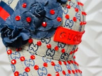 Red & Navy Luxury Junk Blinged Trucker Hat & Matching Junk Tie Set – Blinged & Jeweled - Ready To Ship