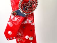 Delta Premade Junk Tie – Red & White Greek Statement Tie
