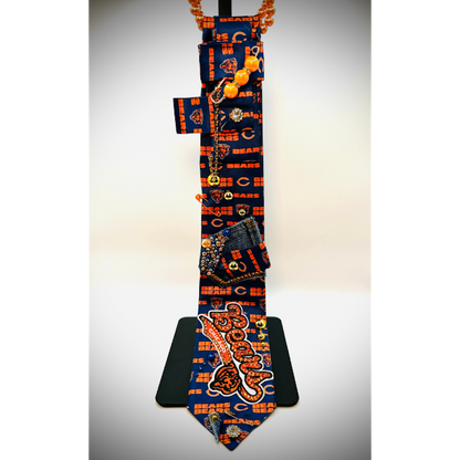 Custom NFL Team Junk Tie – Bling Football Tie with Pearls, Patches & Rhinestones | Game Day Statement