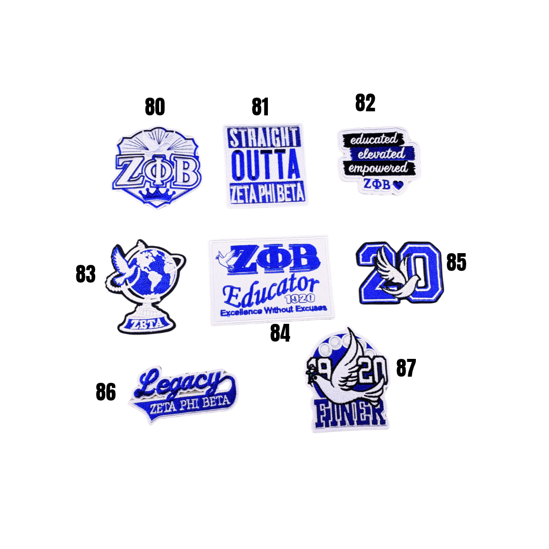 Zeta Statement Inspired Blue & White Small Patches -3